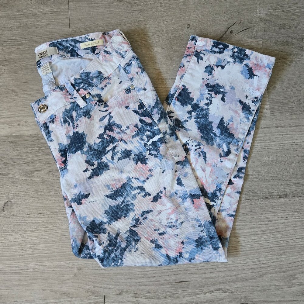 Boho Crop Floral Jeans